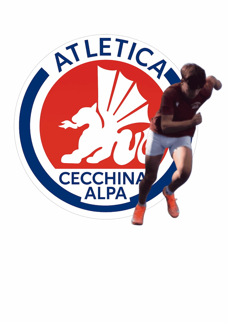 Logo della società con un ragazzo in corsa